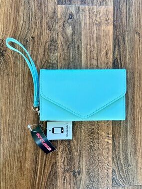 Aqua Teal Women’s Envelope Wristlet Clutch Wallet